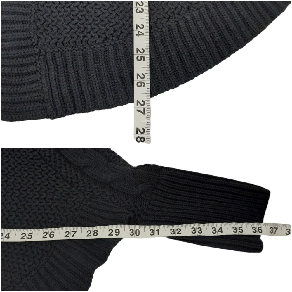 UGG Black Maribeth Cocoon Cape Ribbed Cable Knit Cardigan - Picture 9 of 12